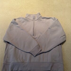 Aritzia 1/4 Zip Sweatshirt in Light Taupe. NEVER WORN